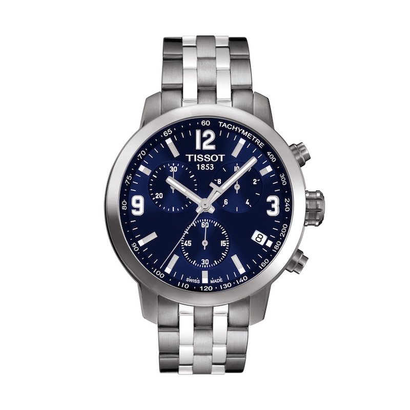Main Image 1 of Men's Tissot PRC 200 Chronograph Watch with Blue Dial (Model: T055.417.11.047.00)