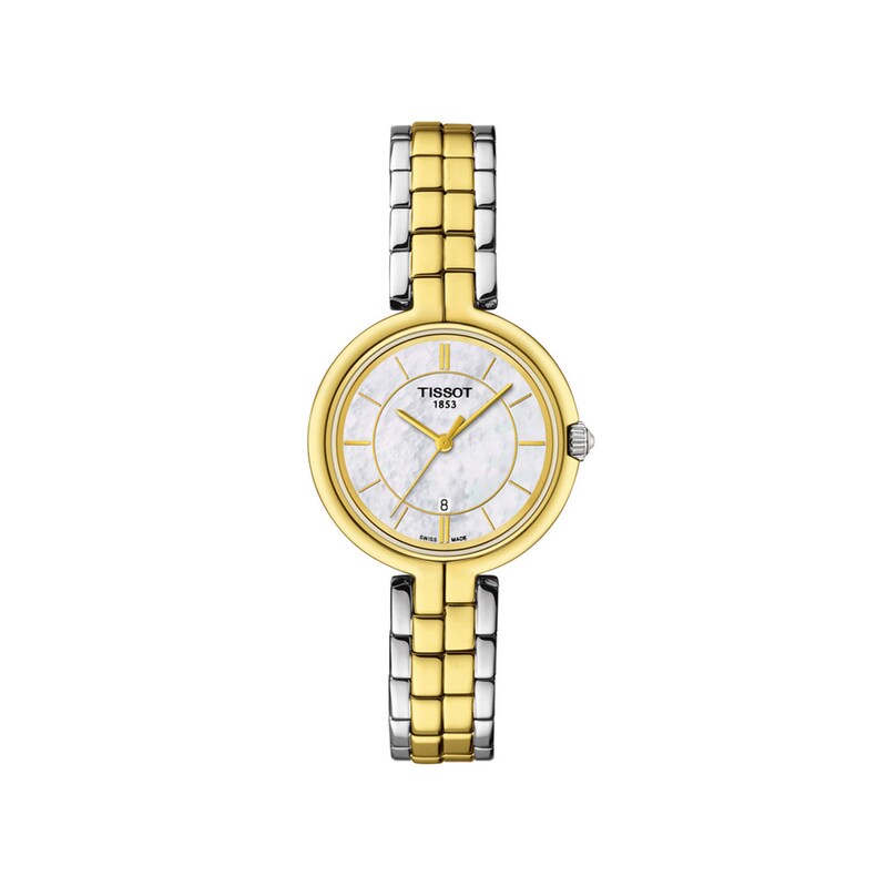 Main Image 1 of Ladies' Tissot Flamingo Two-Tone PVD Watch with Mother-of-Pearl Dial (Model: T094.210.22.111.01)