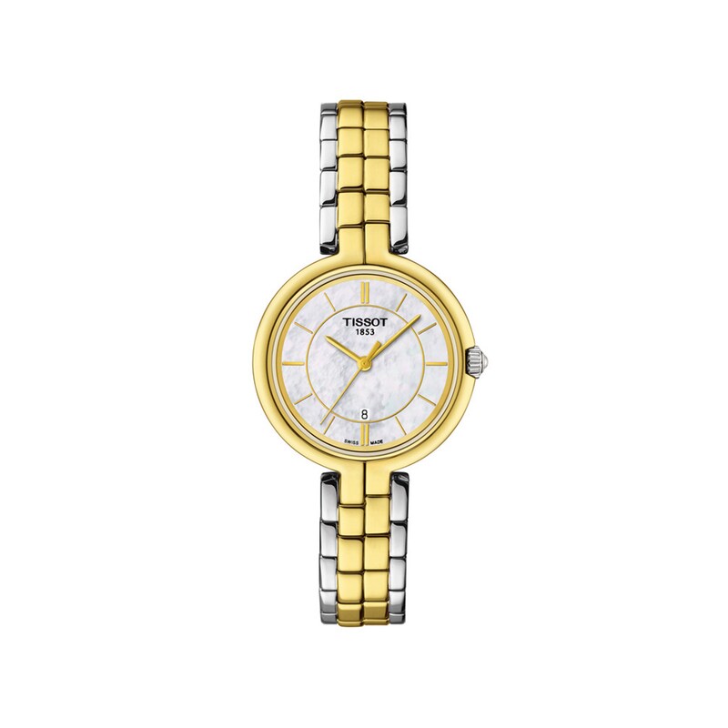 Ladies' Tissot Flamingo Two-Tone PVD Watch with Mother-of-Pearl Dial (Model: T094.210.22.111.01)|Peoples Jewellers