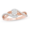 Thumbnail Image 1 of 0.18 CT. T.W. Composite Diamond Bypass Promise Ring in 10K Rose Gold