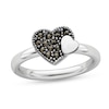 Thumbnail Image 1 of Stackable Expressions™ Marcasite Double Hearts Ring in Sterling Silver