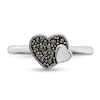 Thumbnail Image 3 of Stackable Expressions™ Marcasite Double Hearts Ring in Sterling Silver