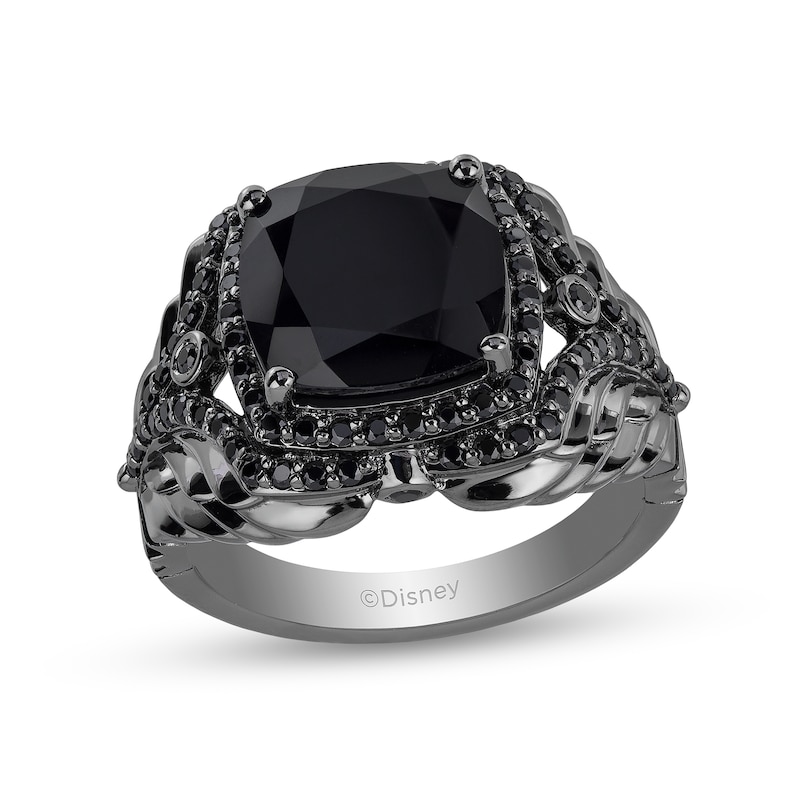 Enchanted Disney Villains Maleficent Onyx and 0.45 CT. T.W. Black Diamond Ring in Black Rhodium Sterling Silver|Peoples Jewellers