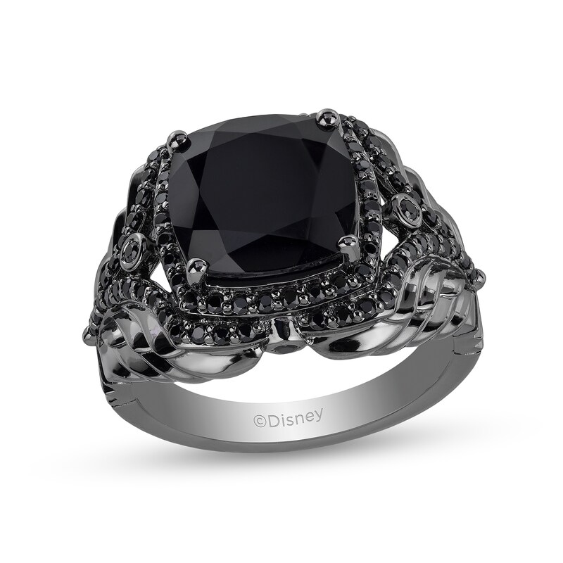 Main Image 1 of Enchanted Disney Villains Maleficent Onyx and 0.45 CT. T.W. Black Diamond Ring in Black Rhodium Sterling Silver