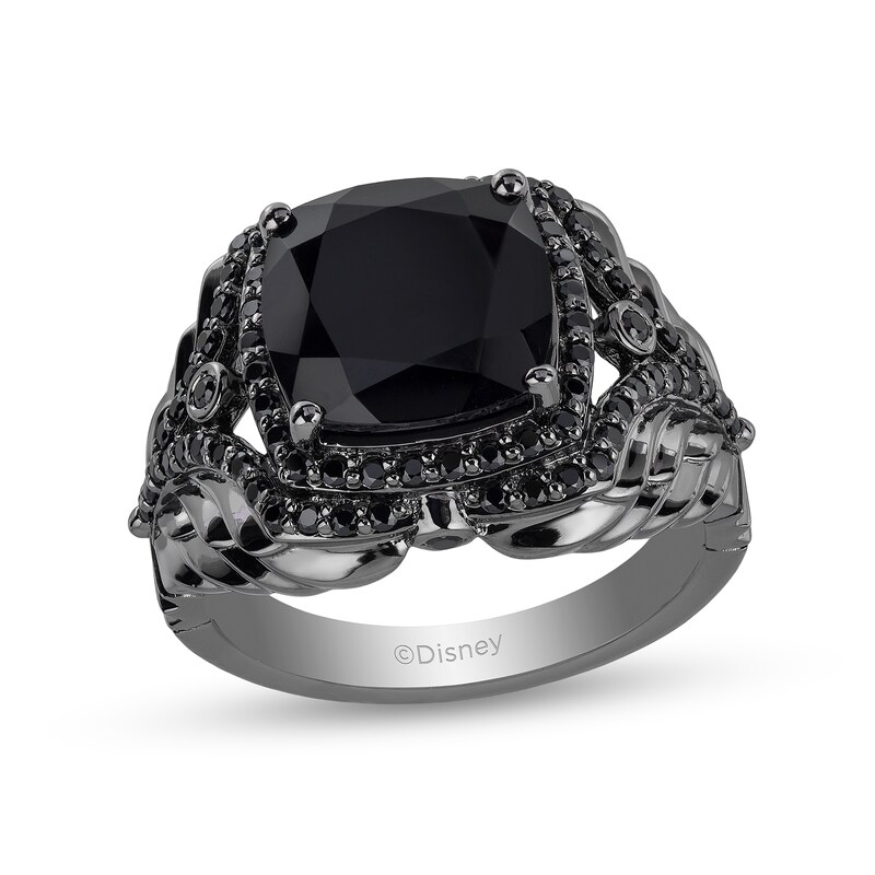 Enchanted Disney Villains Maleficent Onyx and 0.45 CT. T.W. Black Diamond Ring in Black Rhodium Sterling Silver|Peoples Jewellers