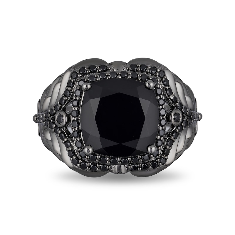 Enchanted Disney Villains Maleficent Onyx and 0.45 CT. T.W. Black Diamond Ring in Black Rhodium Sterling Silver