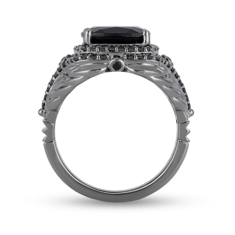 Main Image 4 of Enchanted Disney Villains Maleficent Onyx and 0.45 CT. T.W. Black Diamond Ring in Black Rhodium Sterling Silver