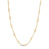 Thumbnail Image 0 of Italian Gold Oval Cubic Zirconia Mesh Cage Station Necklace in 14K Gold