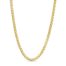 Italian Gold 3.5mm Box Chain Necklace in Hollow 10K Gold - 22&quot;