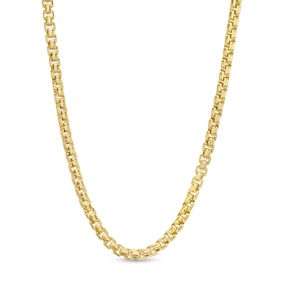 Italian Gold 3.5mm Hollow Box Chain Necklace in 10K Gold - 22"