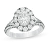 Thumbnail Image 1 of Vera Wang Love Collection 1.45 CT. T.W. Oval Diamond Frame Engagement Ring in 14K White Gold with Black Rhodium