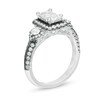 Thumbnail Image 2 of Vera Wang Love Collection 1.45 CT. T.W. Emerald-Cut Diamond Frame Engagement Ring in 14K White Gold with Black Rhodium