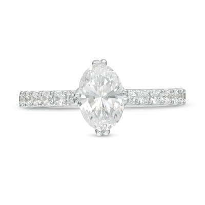 Vera Wang Love Collection 1.29 CT. T.W. Certified Oval Diamond Engagement Ring in 14K White Gold (I/SI2)