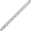 Thumbnail Image 0 of 0.25 CT. T.W. Baguette and Round Diamond Tennis Bracelet in Sterling Silver - 7.5"