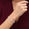 Thumbnail Image 1 of 0.25 CT. T.W. Baguette and Round Diamond Tennis Bracelet in Sterling Silver - 7.5"