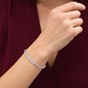 Thumbnail Image 2 of 0.25 CT. T.W. Baguette and Round Diamond Tennis Bracelet in Sterling Silver - 7.5"