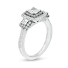 Thumbnail Image 1 of Vera Wang Love Collection 1.25 CT. T.W. Cushion-Cut Diamond Frame Engagement Ring in 14K White Gold with Black Rhodium