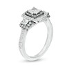 Thumbnail Image 1 of Vera Wang Love Collection 1.25 CT. T.W. Cushion-Cut Diamond Frame Engagement Ring in 14K White Gold with Black Rhodium