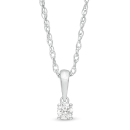 0.085 CT. Diamond Solitaire Pendant in 10K White Gold