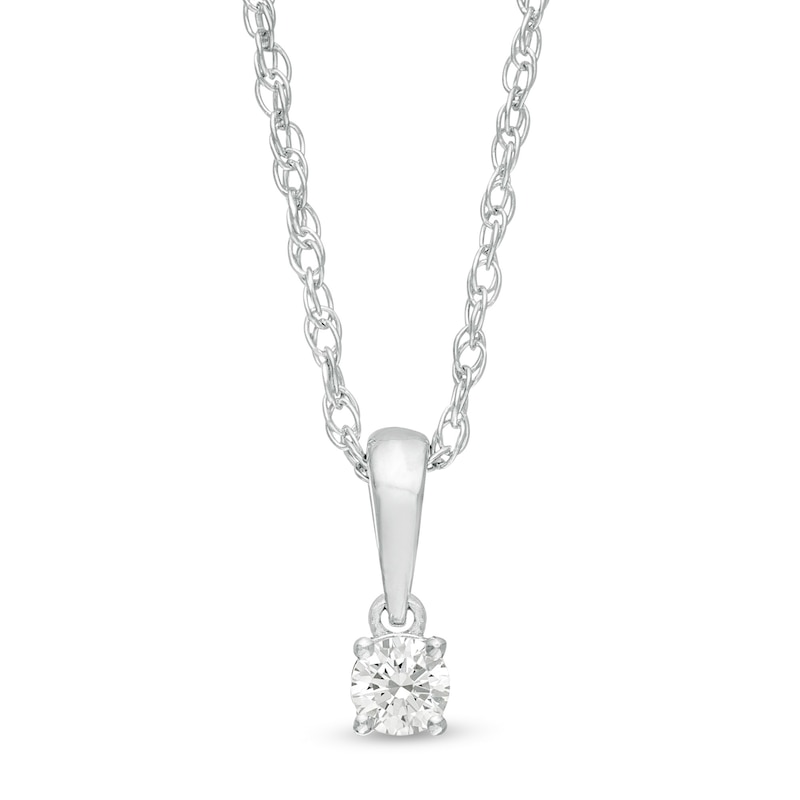 0.085 CT. Diamond Solitaire Pendant in 10K White Gold