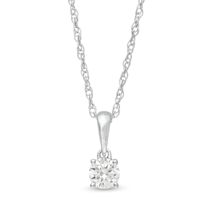 Main Image 1 of 0.23 CT. Diamond Solitaire Pendant in 10K White Gold