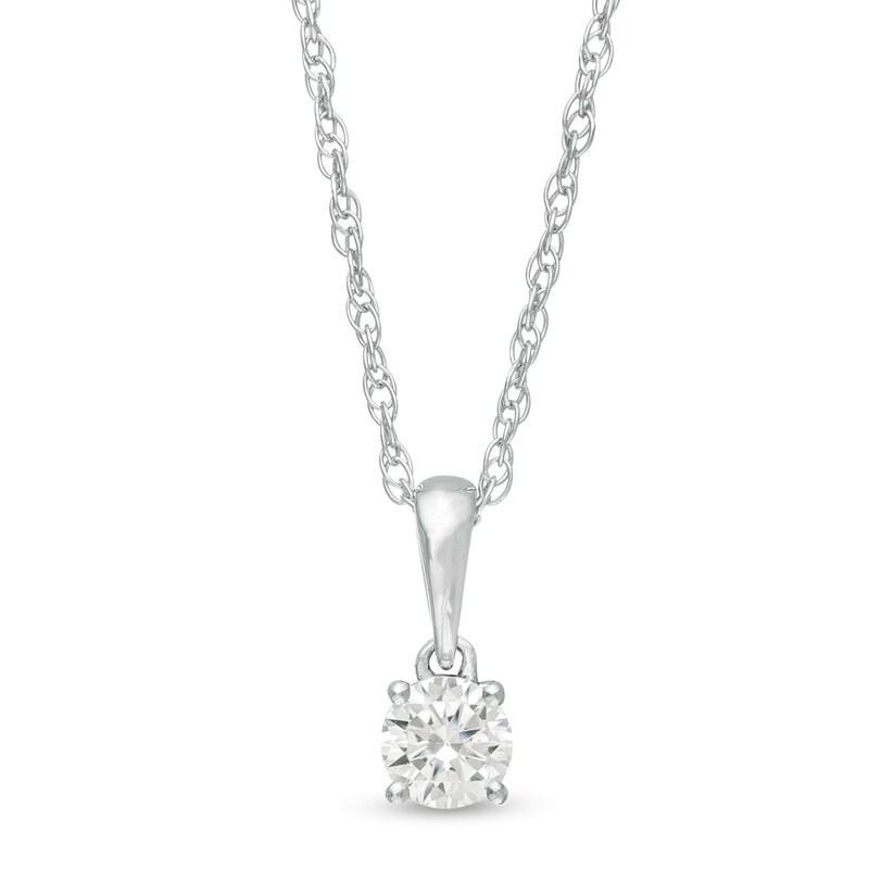 0.23 CT. Diamond Solitaire Pendant in 10K White Gold