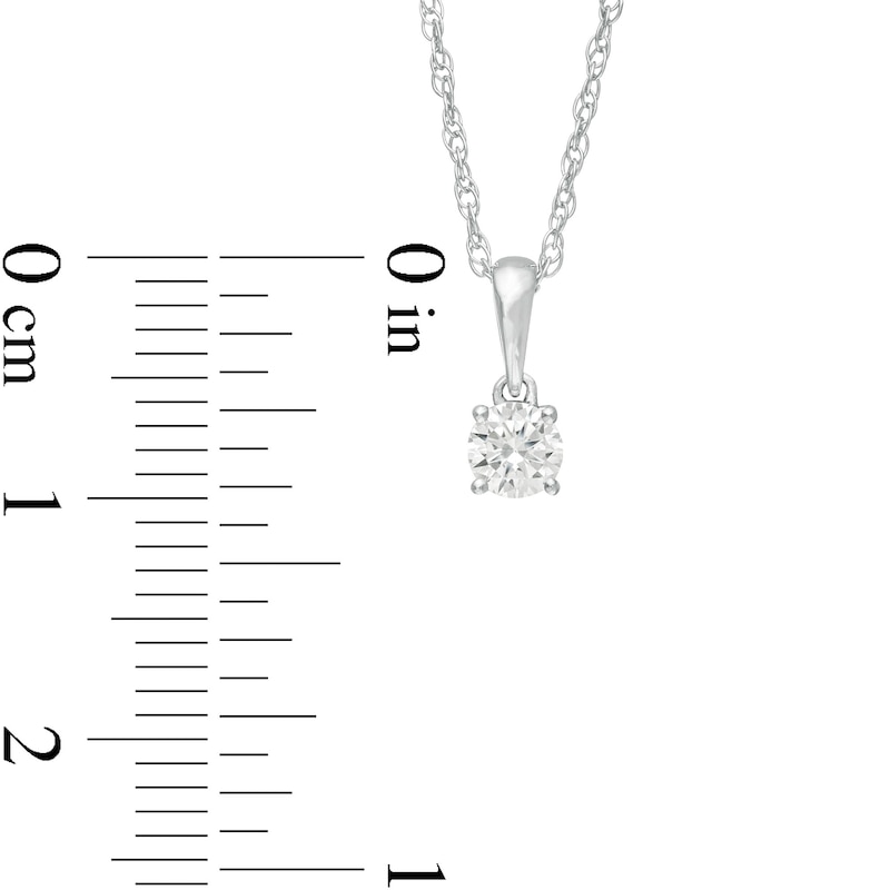 Main Image 3 of 0.23 CT. Diamond Solitaire Pendant in 10K White Gold
