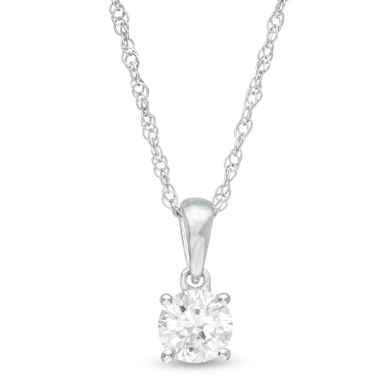 0.45 CT. Diamond Solitaire Pendant in 10K White Gold 0.45 CT. Diamond Solitaire Pendant in 10K White Gold
