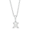 Thumbnail Image 1 of 0.23 CT. Princess-Cut Diamond Solitaire Pendant in 10K White Gold