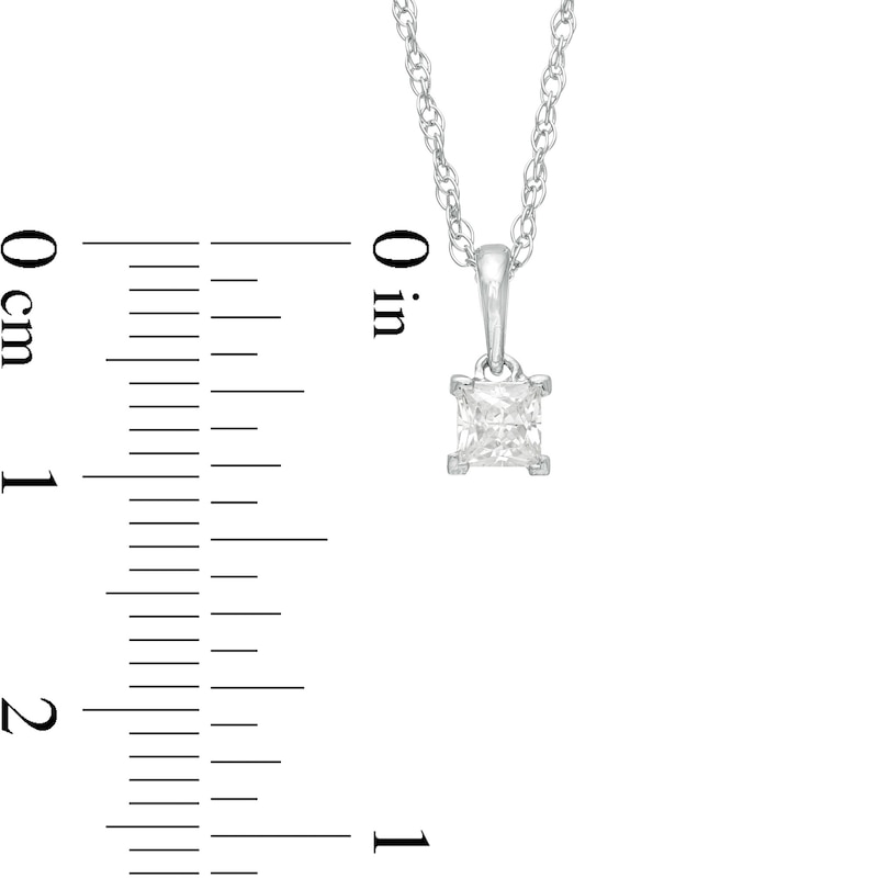 0.23 CT. Princess-Cut Diamond Solitaire Pendant in 10K White Gold