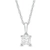 Thumbnail Image 1 of 0.45 CT. Princess-Cut Diamond Solitaire Pendant in 10K White Gold