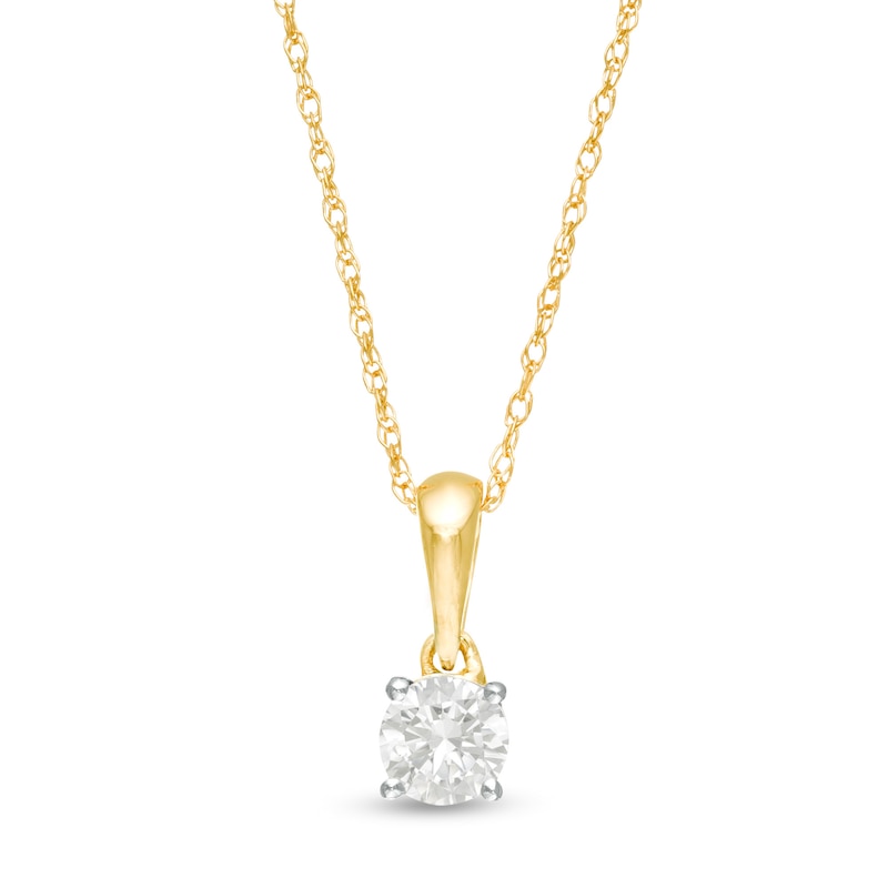 Main Image 1 of 0.23 CT. Diamond Solitaire Pendant in 10K Gold