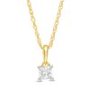 Thumbnail Image 1 of 0.23 CT. Princess-Cut Diamond Solitaire Pendant in 10K Gold