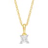 Thumbnail Image 0 of 0.23 CT. Princess-Cut Diamond Solitaire Pendant in 10K Gold