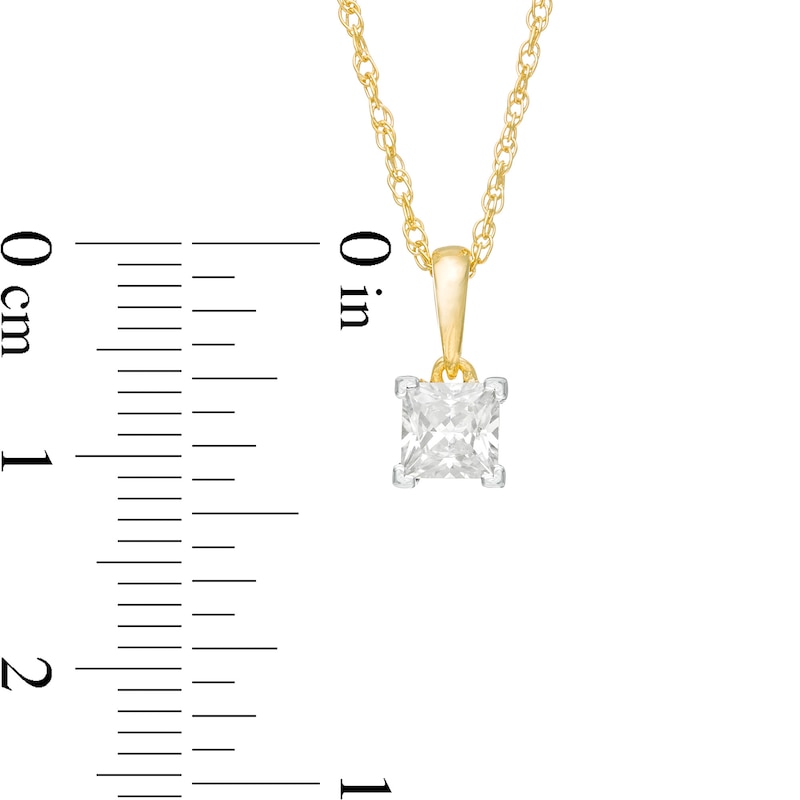 0.45 CT. Princess-Cut Diamond Solitaire Pendant in 10K Gold