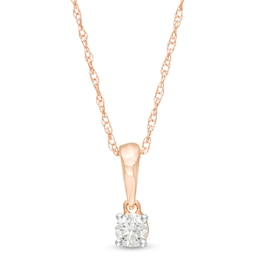 0.085 CT. Diamond Solitaire Pendant in 10K Rose Gold