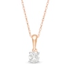 Thumbnail Image 0 of 0.23 CT. Diamond Solitaire Pendant in 10K Rose Gold