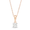 Thumbnail Image 1 of 0.23 CT. Diamond Solitaire Pendant in 10K Rose Gold