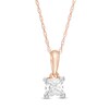 Thumbnail Image 1 of 0.29 CT. Princess-Cut Diamond Solitaire Pendant in 10K Rose Gold