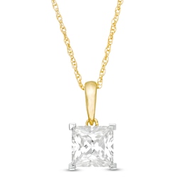 0.95 CT. Princess-Cut Diamond Solitaire Pendant in 10K Gold