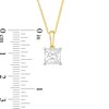 Thumbnail Image 3 of 0.95 CT. Princess-Cut Diamond Solitaire Pendant in 10K Gold