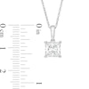 Thumbnail Image 2 of 0.95 CT. Princess-Cut Diamond Solitaire Pendant in 10K White Gold