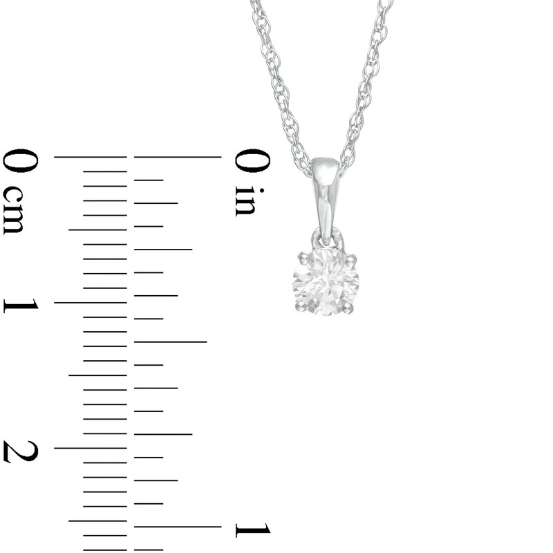 Main Image 3 of 0.29 CT. Diamond Solitaire Pendant in 10K White Gold