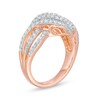 Thumbnail Image 3 of 1.00 CT. T.W. Diamond Multi-Row Wave Crossover Ring in 10K Rose Gold