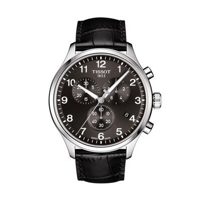 Men's Tissot XL Classic Chronograph Strap Watch with Black Dial (Model: T116.617.16.057.00)