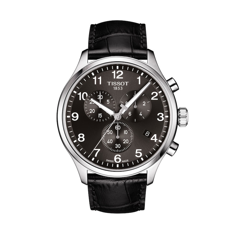 Men's Tissot XL Classic Chronograph Strap Watch with Black Dial (Model: T116.617.16.057.00)|Peoples Jewellers