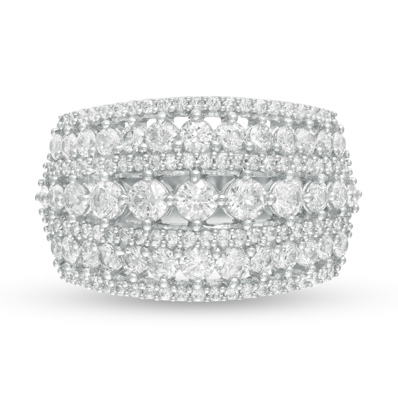 1.96 CT. T.W. Diamond Multi-Row Domed Ring in 10K White Gold