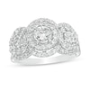Thumbnail Image 0 of 0.95 CT. T.W. Diamond Past Present Future® Double Frame Engagement Ring in 10K White Gold