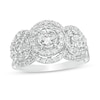 Thumbnail Image 1 of 0.95 CT. T.W. Diamond Past Present Future® Double Frame Engagement Ring in 10K White Gold