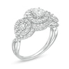 Thumbnail Image 3 of 0.95 CT. T.W. Diamond Past Present Future® Double Frame Engagement Ring in 10K White Gold
